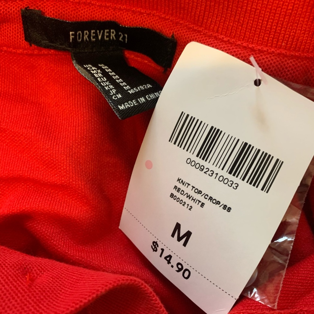 Red cropped polo NWT from Forever21